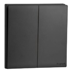 Công tắc đôi 1 chiều 16A Obria MEC21005 11 Công tắc đôi 1 chiều Legrand Obria MEC21005BL