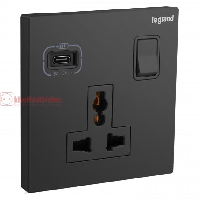 Ổ cắm đa năng kèm USB-C 18W Legrand Galion 282485A 4 Ổ cắm đa năng có USB type-C 18W Legrand Galion 282485A-C