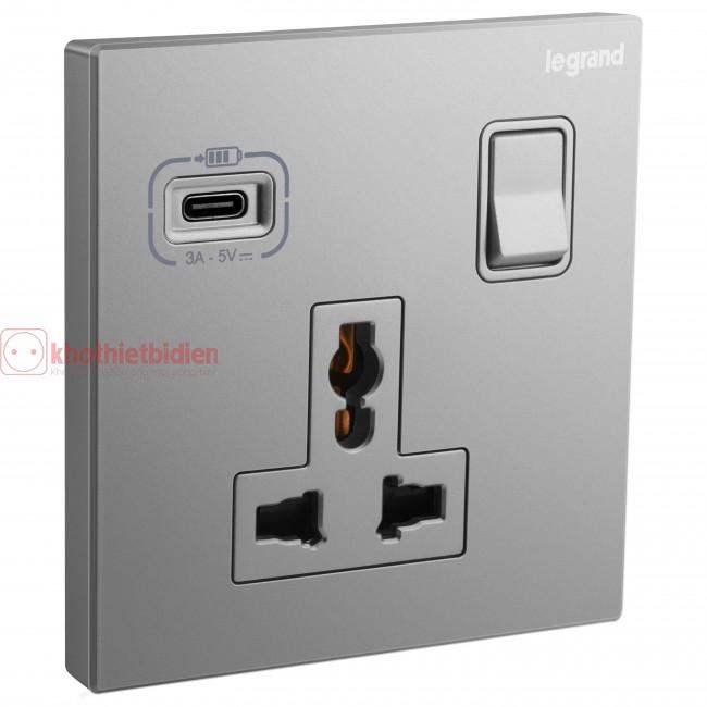 Ổ cắm đa năng kèm USB-C 18W Legrand Galion 282485A 5 Ổ cắm đa năng có USB type-C 18W Legrand Galion 282485A-C3