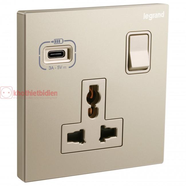 Ổ cắm đa năng kèm USB-C 18W Legrand Galion 282485A 6 Ổ cắm đa năng có USB type-C 18W Legrand Galion 282485A-C2