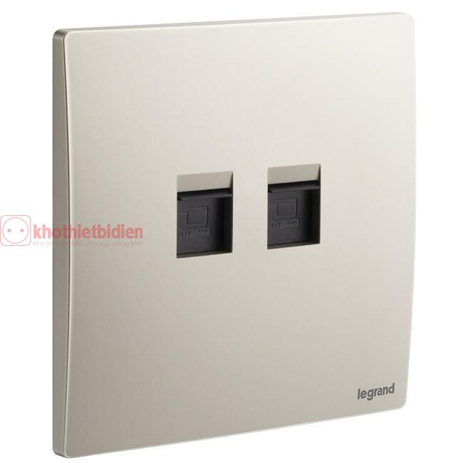 Ổ cắm mạng đôi RJ45 Cat6 STP Legrand Mallia Senses 281158MW 6 Ổ cắm data đôi Cat6 STP Legrand Mallia Senses 281158CH