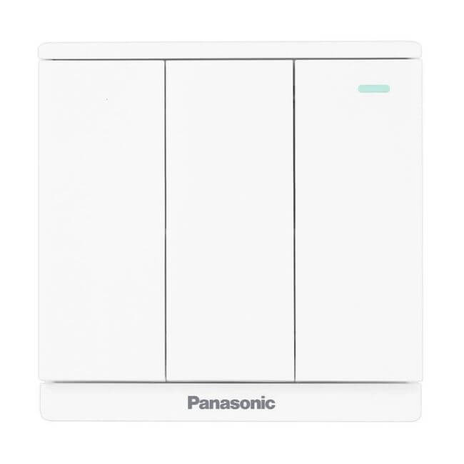 Bộ 3 công tắc B 1 chiều có dạ quang 10A Panasonic Moderva WMF515-1VN 3 Bộ 3 công tắc B 1 chiều có chỉ báo dạ quang 250V 10A Panasonic Moderva WMF515-1VN