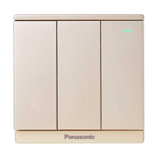 Bộ 3 công tắc B 1 chiều có dạ quang 10A Panasonic Moderva WMF515-1VN 4 Bộ 3 công tắc B 1 chiều có chỉ báo dạ quang 250V 10A Panasonic Moderva WMF515MYZ-1VN
