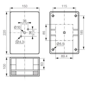 Cầu dao cách ly Isolator Legrand 3P 50A IP65 – 022175 5 Kích thước cầu dao cách ly Isolator Legrand 3P 50A IP65 022175