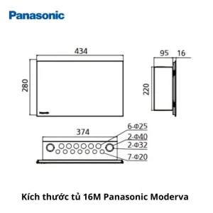 Tủ điện âm tường 16 module Panasonic Moderva BQDF16W31AV 5 Kích thước Tủ điện âm tường 16 module Panasonnic Moderva BQDF16W31AV