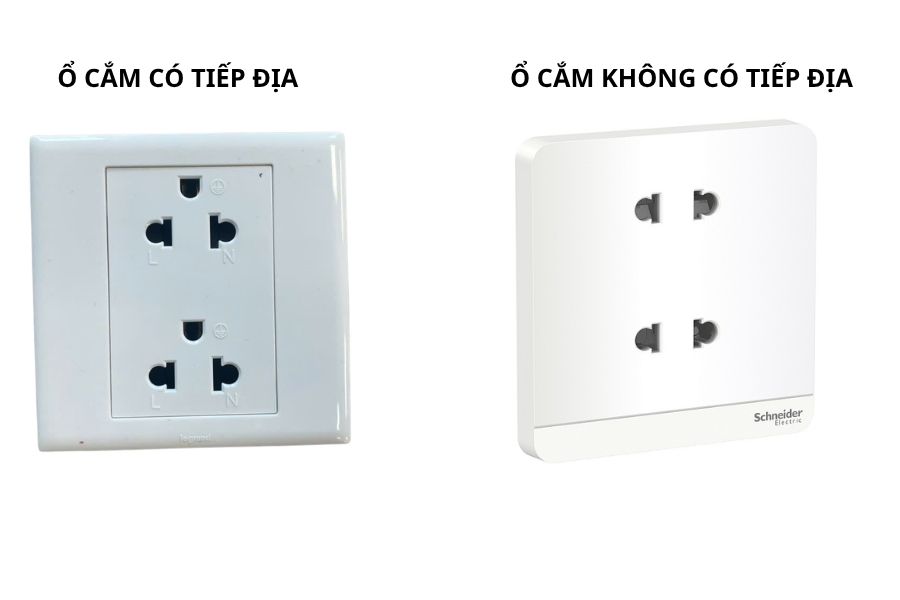 Ổ cắm có tiếp địa và những lý do bạn nên dùng ổ cắm có tiếp địa cho gia đình 3 Phân biệt ổ cắm không có tiếp địa và có tiếp địa