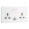 Ổ cắm đa năng có cổng sạc USB-A+C 15W Legrand Obria MEC33082 2 Ổ cắm đa năng có cổng sạc USB-A+C 15W Legrand Obria MEC33082WH