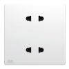 Ổ cắm đôi 2 chấu Âu-Mỹ 10A ABB Zita 4TYB501231P0102 2 Ổ cắm đôi 2 chấu Âu-Mỹ 10A ABB Zita 4TYB501231P0102