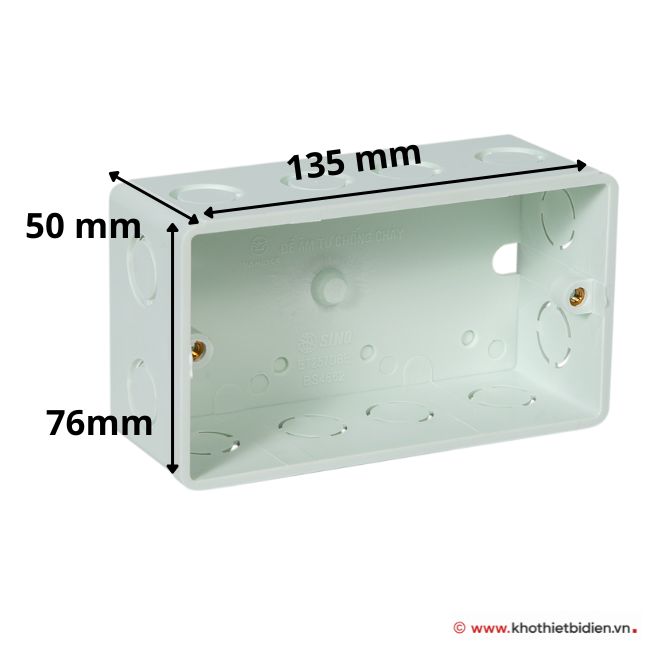 Đế âm chữ nhật chống cháy Sino ET257 4 Đế âm chữ nhật chống cháy Sino ET257
